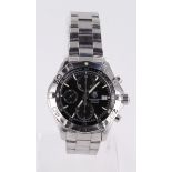 Gents Tag aquaracer automatic chronograph wristwatch. Working when catalogued
