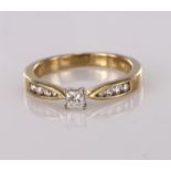 Yellow metal stamped 10ct Diamond set Ring weight 2.6g