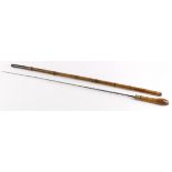 Sword stick, circa 19th Century, split to handle, blade length 67.5cm approx., total length 91cm