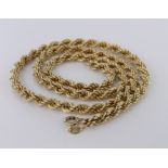 9ct hallmarked Gold 24 inch Rope Chain weight 16.2g