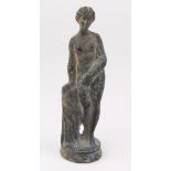 Lead figure depicting a female nude, circa early 20th Century, height 14.5cm approx.
