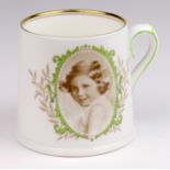 Royal Doulton 1937 Princess Margaret Commemorative cup, height 80mm approx.