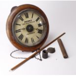 Mahogany wall clock, dial reads 'Monks, 177 & 179 Rye Lane, Peckham', diameter 29cm approx. (