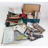 Large plastic crate with loose stamps 1000's well filled stockbooks, stocksheets, etc. ()