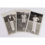 Tennis postcards c1930's/40's inc Y.Petra, P.Pellizza, L.Bergelin. Copyright S.M.A.Photos. (3)