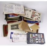 Box with general world mix, inc used Channel Is in stockbook, used Germany on cards, GB FDC's, S/B