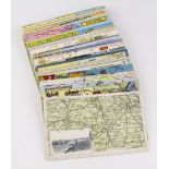 Maps on postcards with Bacon, Walker, fantasy, etc. Noted Walker Nottingham inc Trent Bridge inset