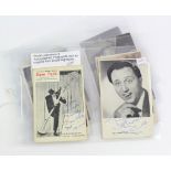 Autographs, small collection in pages, Ken Dodd & ventriloquist noted   (approx 15)