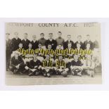 Football - Newport County AFC 1925 postcard sized Team photo, hand tinted.