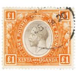 Kenya and Uganda GV 1922 £1 SG95 fine used, cat £325