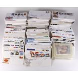 GB FDC's loose in large heavy box. Ranging from c1966 to 2010. A good lot with rarely more than 2 of