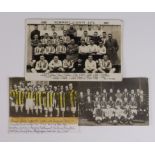 Football - Newport County AFC original RP postcard 1936/1937 by A V Day, Newport. Plus two small