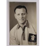 Football - Billy Lucas / Newport County, b&w postcard sized RP of Lucas in Newport Shirt, taken when