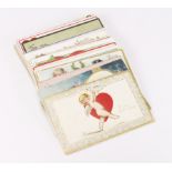 Valentines Day / Love - mainly art drawn range of early postcards (approx 60)