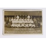 Football - Tottenham Hotspur FC 1913-1914, RP postcard, with full squad and officials. By F W