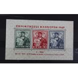 German 1949 Hanover Trade Fair miniature sheet, mounted mint, cat £140