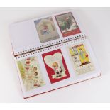 Father Christmas & Valentines Day, good mix in red album   (approx 76 cards)