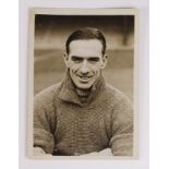 Cardiff City Jimmy Gill (6"x4.5") b&w press photo, head / shoulders. In training gear c1924/25. Gill