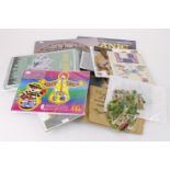 Novelty ephemera, cut outs, make your own, puzzles, etc in box (approx 18 items)