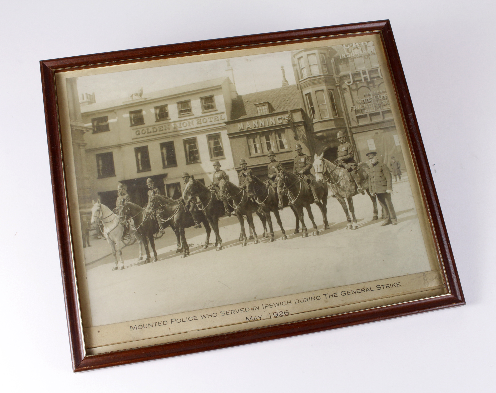 Ipswich - a superb original photo 'Mounted Police who served in Ipswich during The General Strike