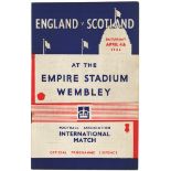 England v Scotland at Wembley programme - 4th April 1936