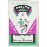 F A Cup Final programme - Blackburn Rovers v Huddersfield Town 21st April 1938