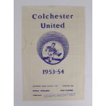 Colchester United Res v Bury Town, Eastern Counties League, 27/2/1954, scarce