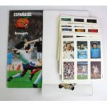 Football Co-op Espana 82 Album (m/t) with uncut cards and Poster / Cards. Good lot