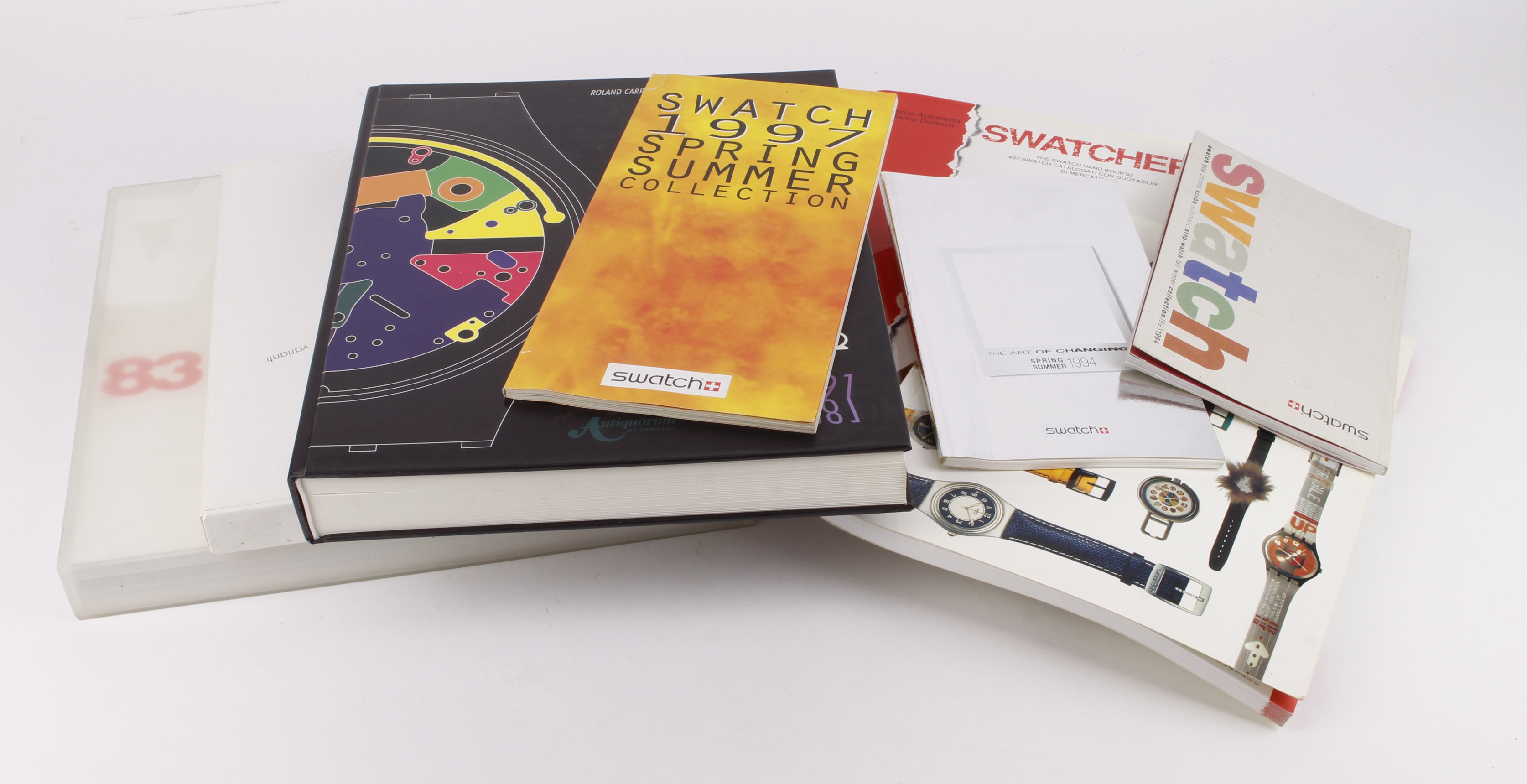 Swatch catalogues, (including set of 1982 - 1993) and others of interest. (8 items)
