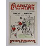 Charlton Athletic v Blackpool, Div 1, 18/4/1938