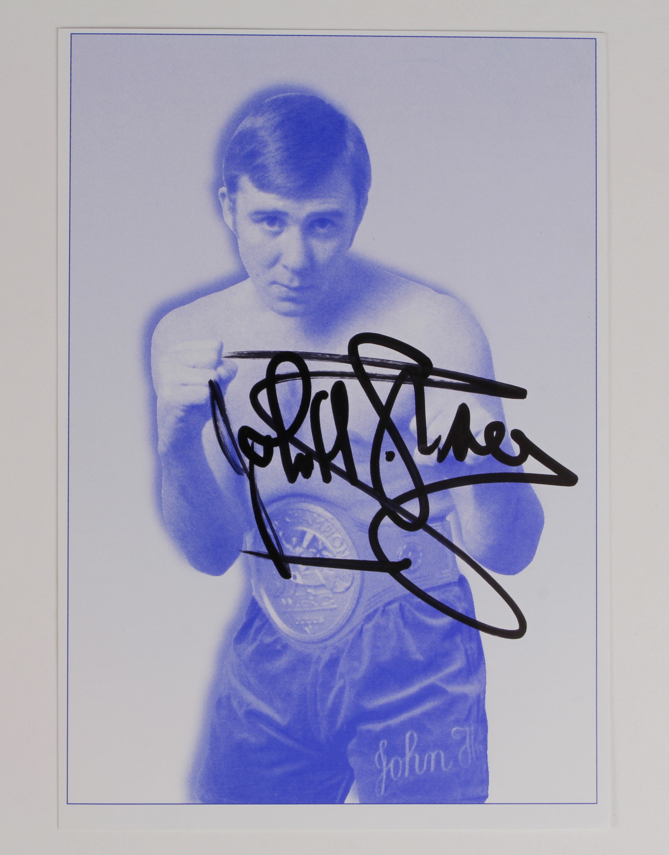 Boxing - John H. Stracey promo card hand signed by same. This card also acted as menu for dinner