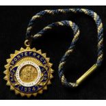 Horseracing Pass: Pontefract Race Club 1924, enamelled gilt bronze pass No. 150, EF on original