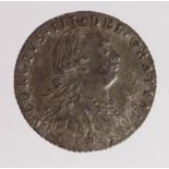 Sixpence 1787 without hearts, toned nEF