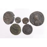 Roman Imperial (6) bronze: Arcadius AE maiorina, Antioch mint, 'bound captive' type nF, Theodosius