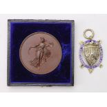 Edinburgh & East of Scotland College of Agriculture, 1906-7 bronze medal + damaged box + Edinburgh
