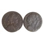 Farthings (2): 1694 Fair, and 1773 nVF