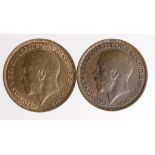 Pennies (2) 1916 EF trace lustre.