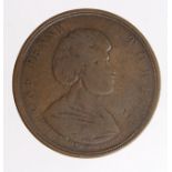 New Zealand 19thC Penny Token: Edward Waters, Auckland, Fair.