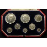 Proof Set 1911 (8 coins) Halfcrown to Maundy Penny, aFDC with original case.