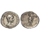 Roman Imperial, Aquilia Severa (the Vestal Virgin, second wife of Elagabalus) silver denarius,