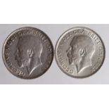 Shillings (2) 1911 GVF and 1917 EF