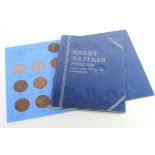 GB Pennies housed in two Whitman Folders: 1860 to 1880 (missing a few), and 1881 to 1901 (complete),