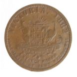 Australian 19thC Penny Token: T. Stokes, Melbourne 1862, F/GF, faint ink number rev.