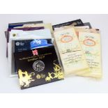 GB Royal Mint BU commemorative coin presentation packs (21) 1980s to 2000s, noted 3x silver £20