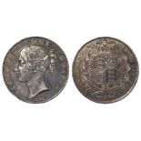 Crown 1845 cinquefoil stops, toned VF-GVF, some surface marks.