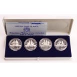 Malta, Central Bank of Malta: Maritime History Coin Collection 1984-1986, set of 4x BU silver Lm5