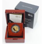 Twenty Five Pounds 2019 "The Legend of the Ravens" Quarter ounce gold proof. FDC boxed as issued