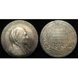 British Commemorative Medal, unmarked silver d.42.5mm, 46.95g: Death of Frances Caroline Huth, née