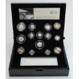 Proof Set 2014 Silver issue (fourteen coins) aFDC/FDC some slight toning. Boxed as issued