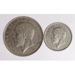 Halfcrown 1935 EF and Shilling 1935 GEF